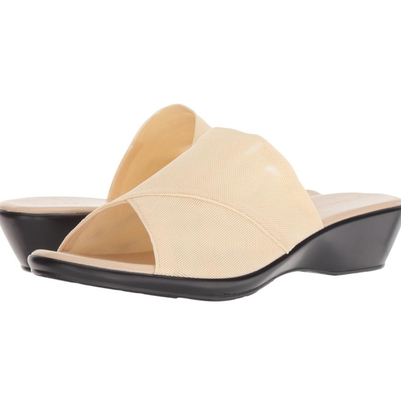 Athena Alexander Viola slide on wedge sandals beige Women's 9 M NEW NWB - Picture 1 of 11